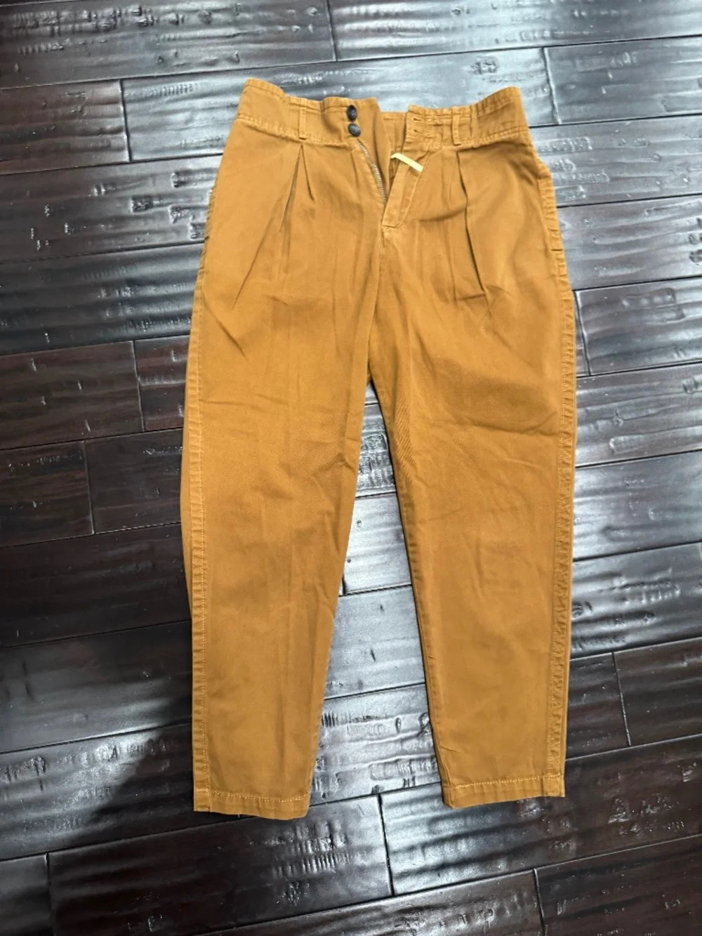 Free People Women's Brown High Rise Pleated Tapered Pants Size XS